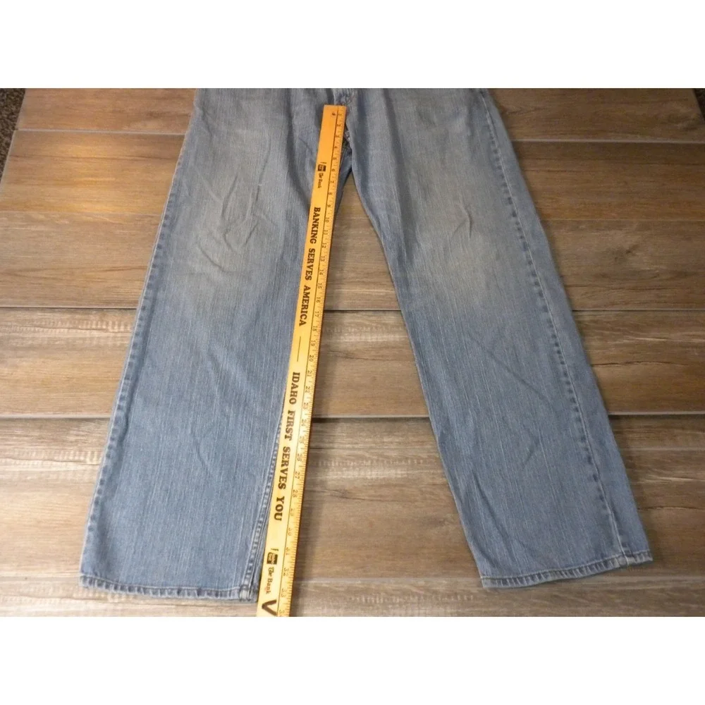 Levi's 559 Jeans‎ Mens 36x34 Blue Denim Relaxed Straight Light Wash Heel Drag